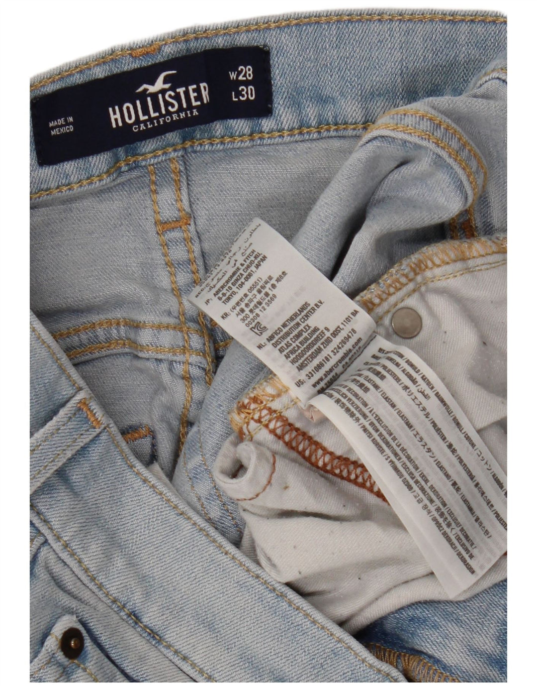 Γυναικείο τζιν HOLLISTER Distressed Super Skinny W28 L30 Μπλε βαμβακερό