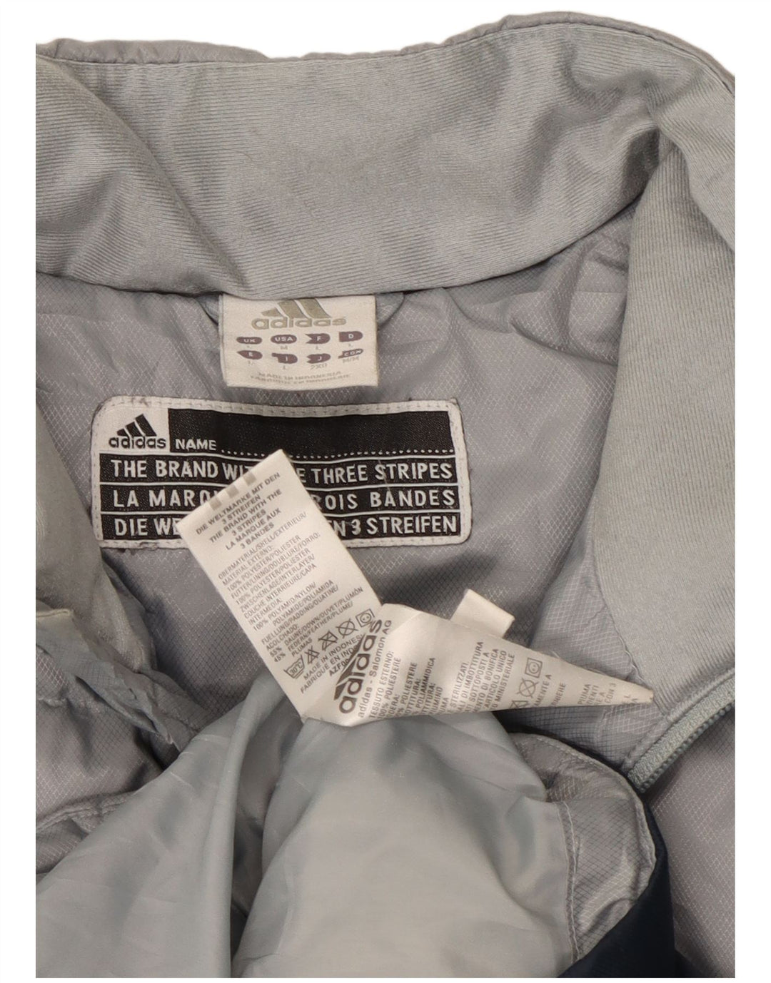Ανδρικό τζάκετ Adidas με τρεις ρίγες UK 40 Large Grey Colourblock