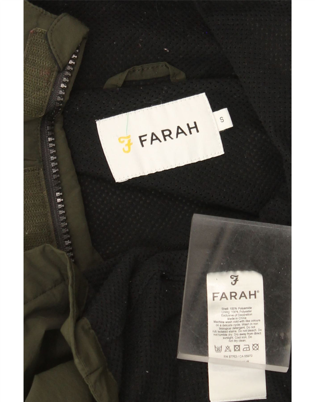 Farah Ανδρικό μπουφάν βροχής πουλόβερ με κουκούλα UK 36 Small Green Polyamide