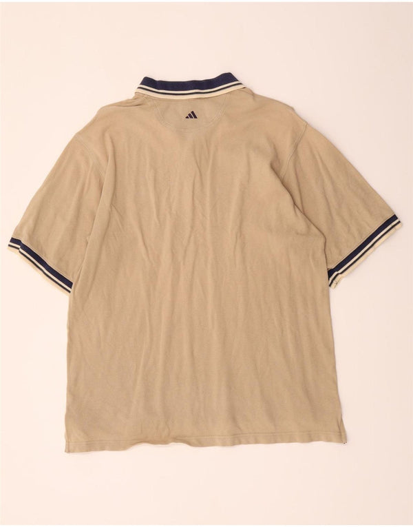 Ανδρικό μπλουζάκι ράγκμπι πόλο Adidas UK 40/42 μεσαίο μπεζ βαμβακερό ριγέ