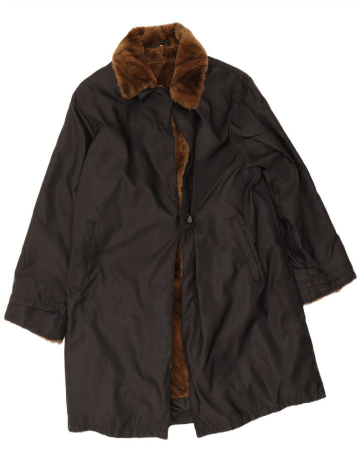 Vintage Γυναικείο παλτό Sherpa IT 42 Medium Black Polyamide