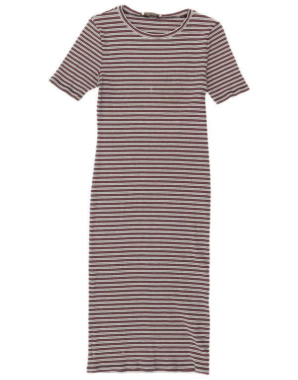 Oasis Womens Maxi Bodycon Dress UK 12 Medium Multicoloured Striped Cotton