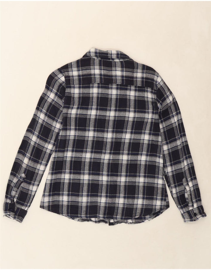 MOUNTAIN WAREHOUSE Womens Flannel Shirt UK 14 Large Navy Blue Check Vintage Mountain Warehouse and Second-Hand Mountain Warehouse from Messina Hembry 
