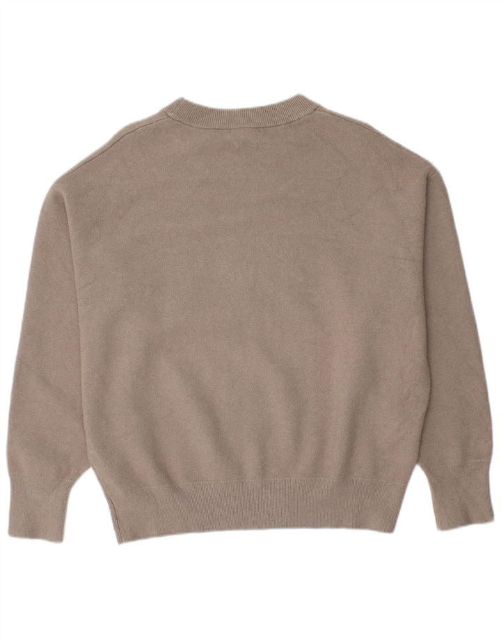 Γυναικείο πουλόβερ Massimo Dutti Graphic Crew Neck Jumper UK 14 Medium Beige