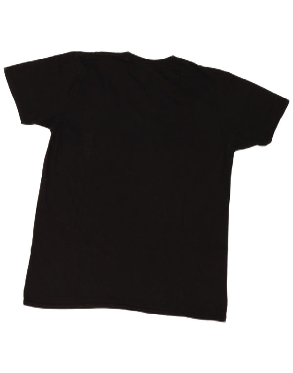 Vintage Ανδρικό κανονικό γραφικό T-Shirt Top Μεσαίο μαύρο βαμβακερό