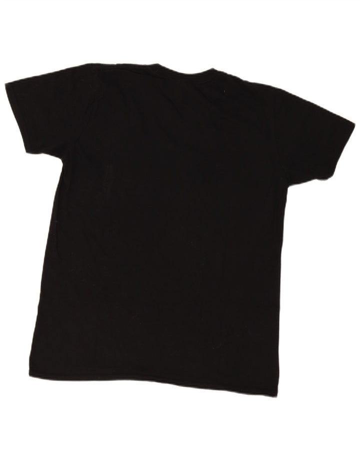 Vintage Ανδρικό κανονικό γραφικό T-Shirt Top Μεσαίο μαύρο βαμβακερό