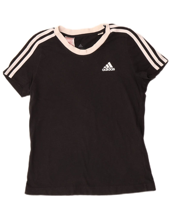 Adidas Girls T-Shirt Top 11-12 ετών Μαύρο βαμβακερό