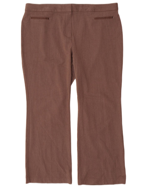 Marks & Spencer Γυναικεία Bootcut Casual Παντελόνι UK 18 XL W38 L28 Καφέ