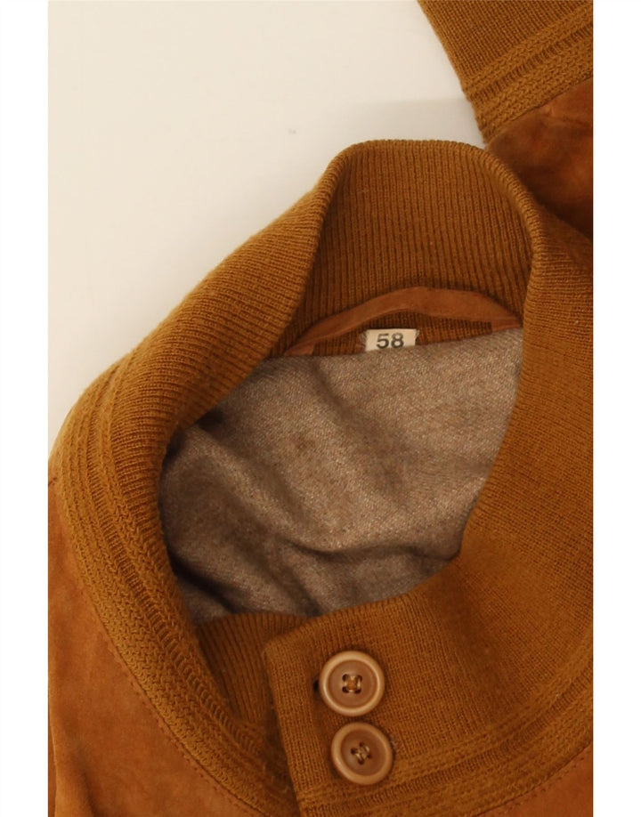 Vintage Ανδρικό Suede Bomber Jacket UK 40 Large Brown