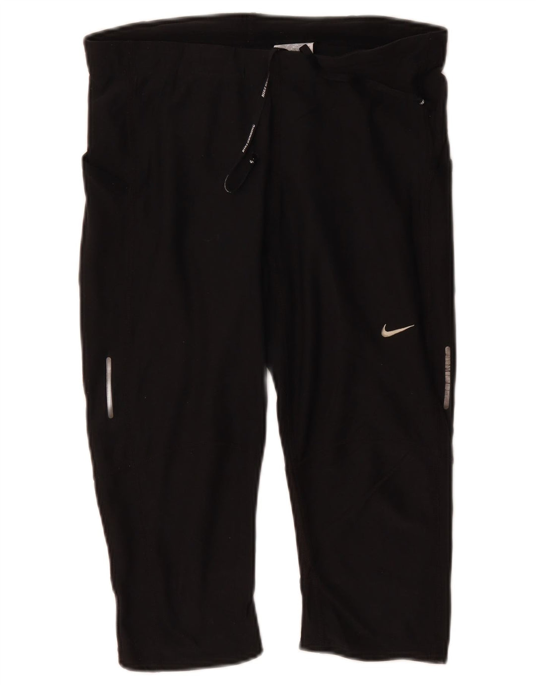 Γυναικεία NIKE Dri Fit Capri φόρμα παντελόνια UK 14 Large Black Polyester
