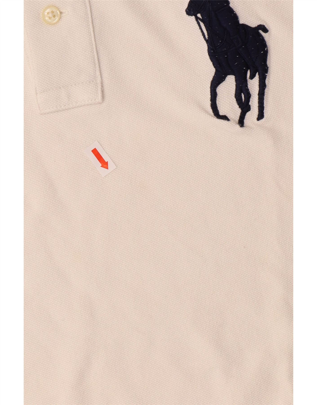 POLO RALPH LAUREN Αγόρια γραφικό μπλουζάκι πόλο 14-15 ετών μεγάλο λευκό βαμβακερό