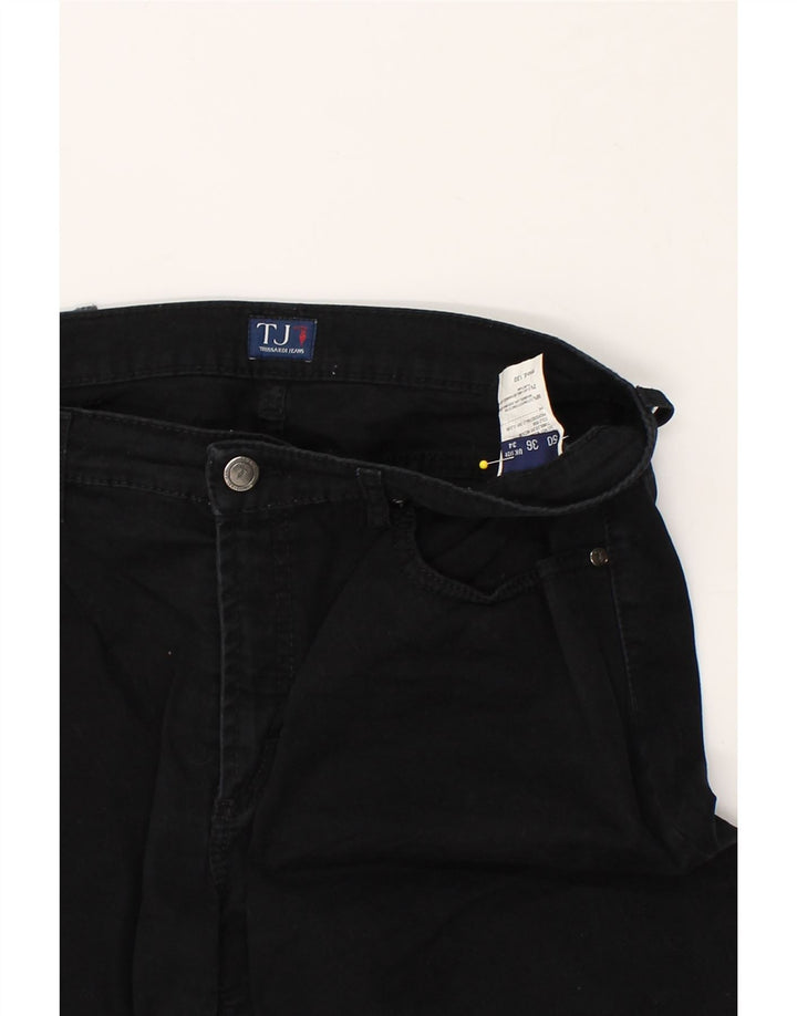 TRUSSARDI JEANS Womens Straight Casual Trousers W34 L30 Black Cotton | Vintage Trussardi Jeans | Thrift | Second-Hand Trussardi Jeans | Used Clothing | Messina Hembry 