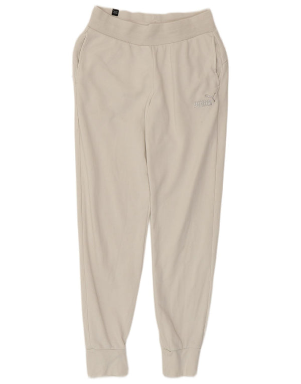 Γυναικεία αθλητική φόρμα PUMA Παντελόνι Joggers UK 6 XS Λευκό βαμβακερό