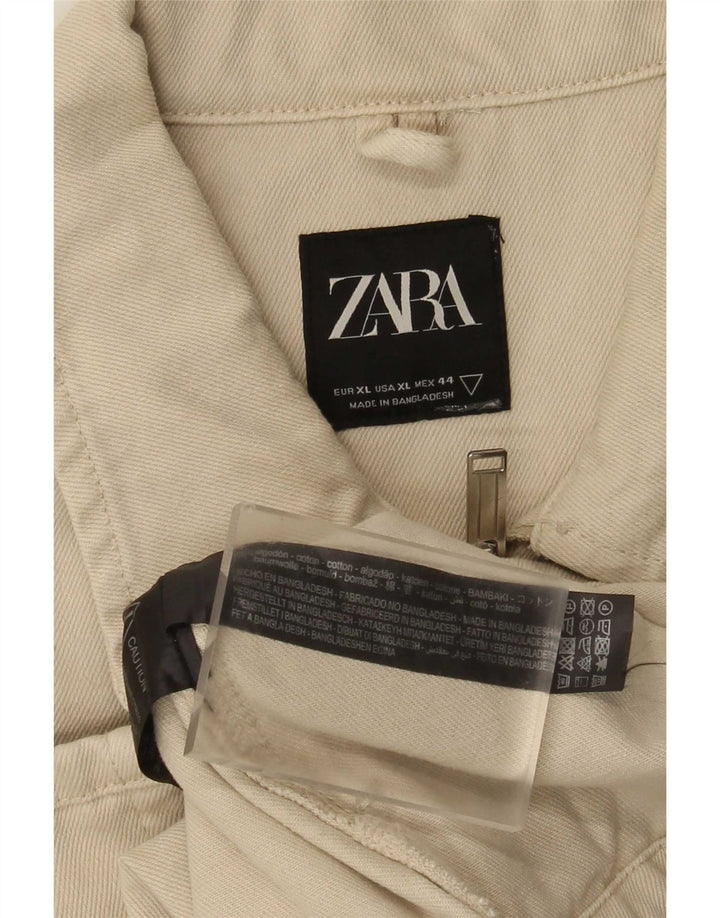Zara Ανδρικό Utility Jacket UK 42 XL Beige Cotton