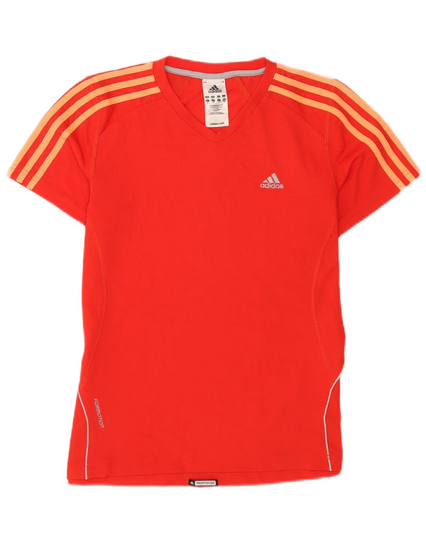 Adidas Γυναικείο T-Shirt Top UK 14 Medium Red Polyester Sports