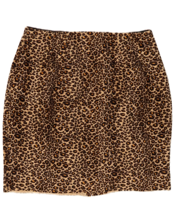 Zara Γυναικεία Pencil Φούστα W32 Large Brown Animal Print Polyester