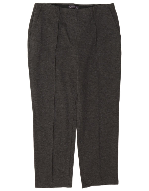 Marks & Spencer Γυναικείο ίσιο casual παντελόνι UK 14 Large W34 L27 Grey