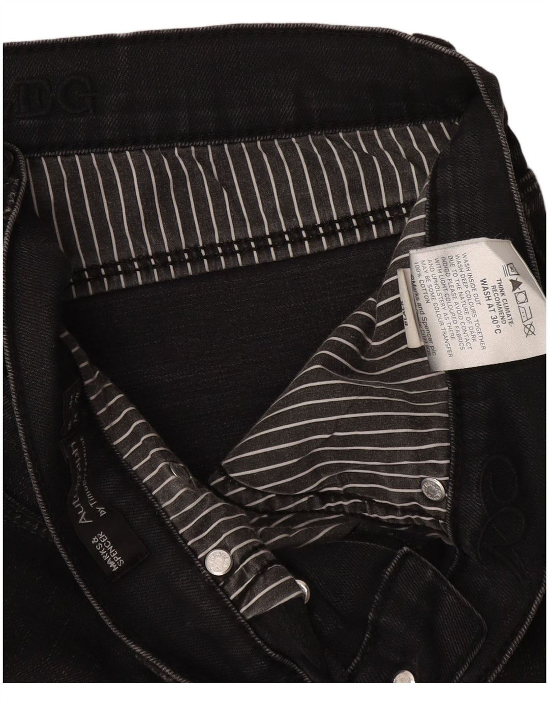 Marks & Spencer Ανδρικό Αυτόγραφο Straight Jeans W34 L29 Μαύρο βαμβακερό