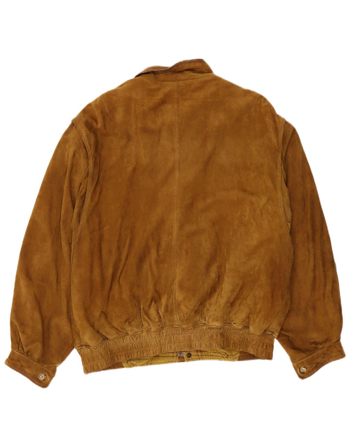 Vintage Ανδρικό Suede Bomber Jacket IT 52 XL Beige