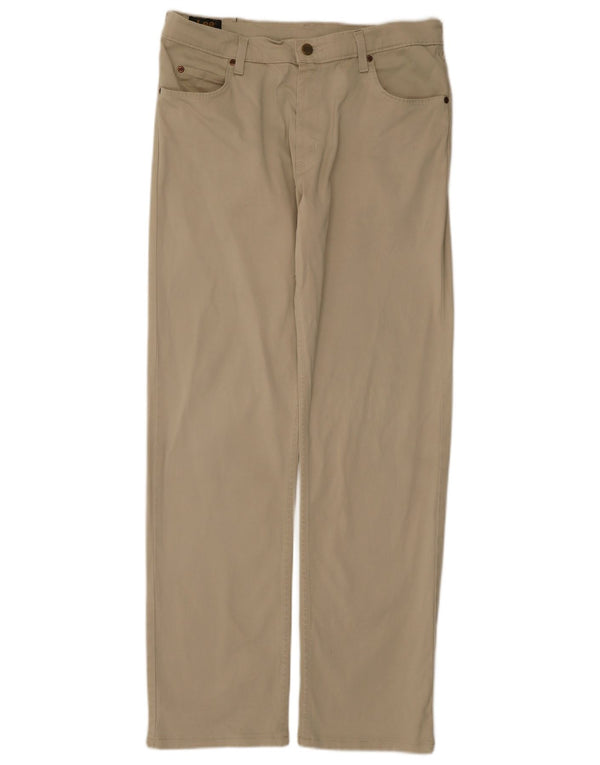Lee Mens Brooklyn Straight Casual Παντελόνι W34 L34 Μπεζ βαμβακερό