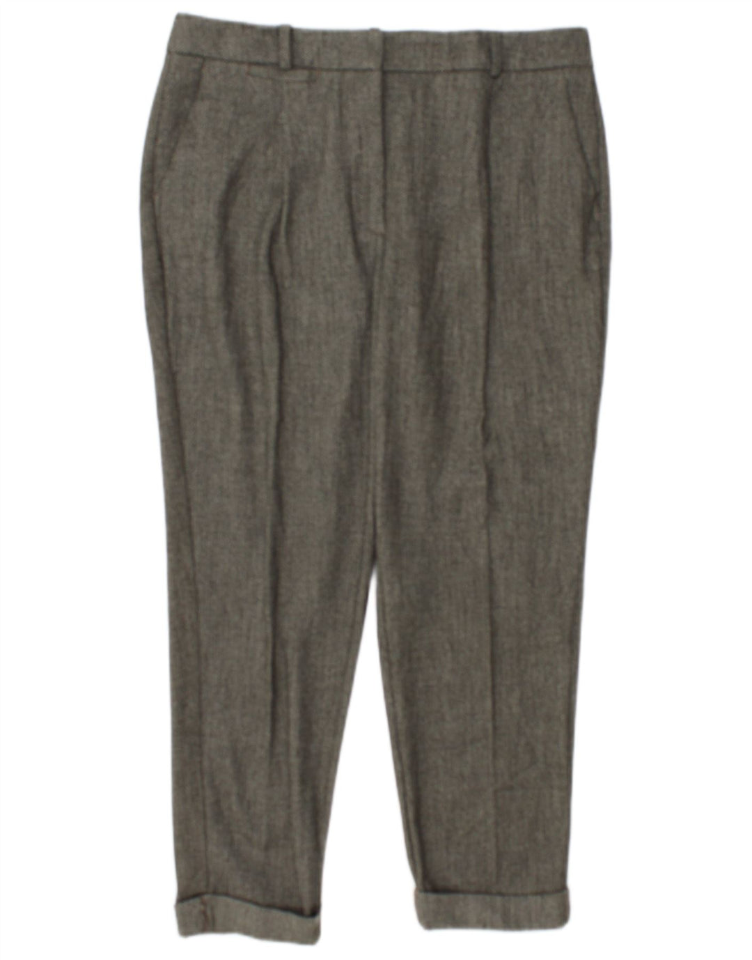 Zara Γυναικείο Crop Suit Παντελόνι Medium W28 L24 Khaki Polyester
