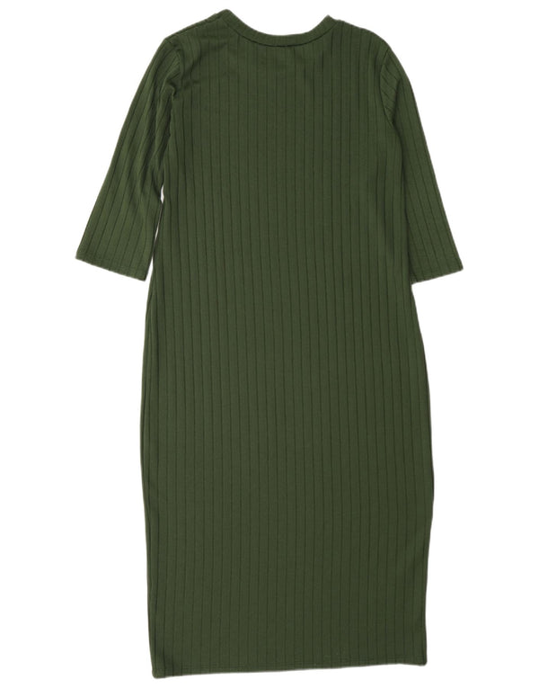 Zara Γυναικείο φόρεμα 3/4 με μανίκια UK 12 Medium Green