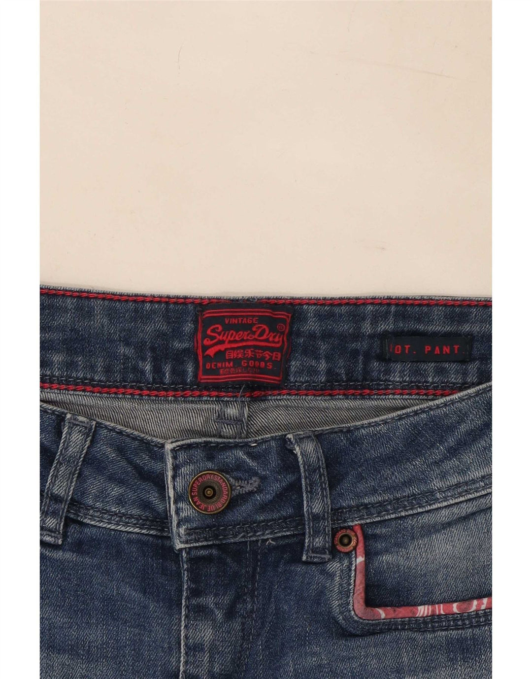 Superdry Γυναικείο Τζιν Παντελόνι Hot Medium W28 Μπλε