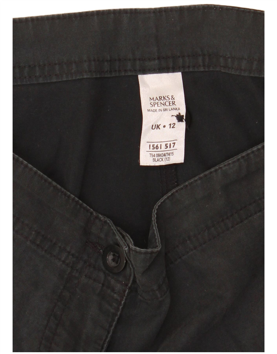 Marks & Spencer Γυναικείο σορτς Chino UK 12 Medium W32 Μαύρο βαμβακερό