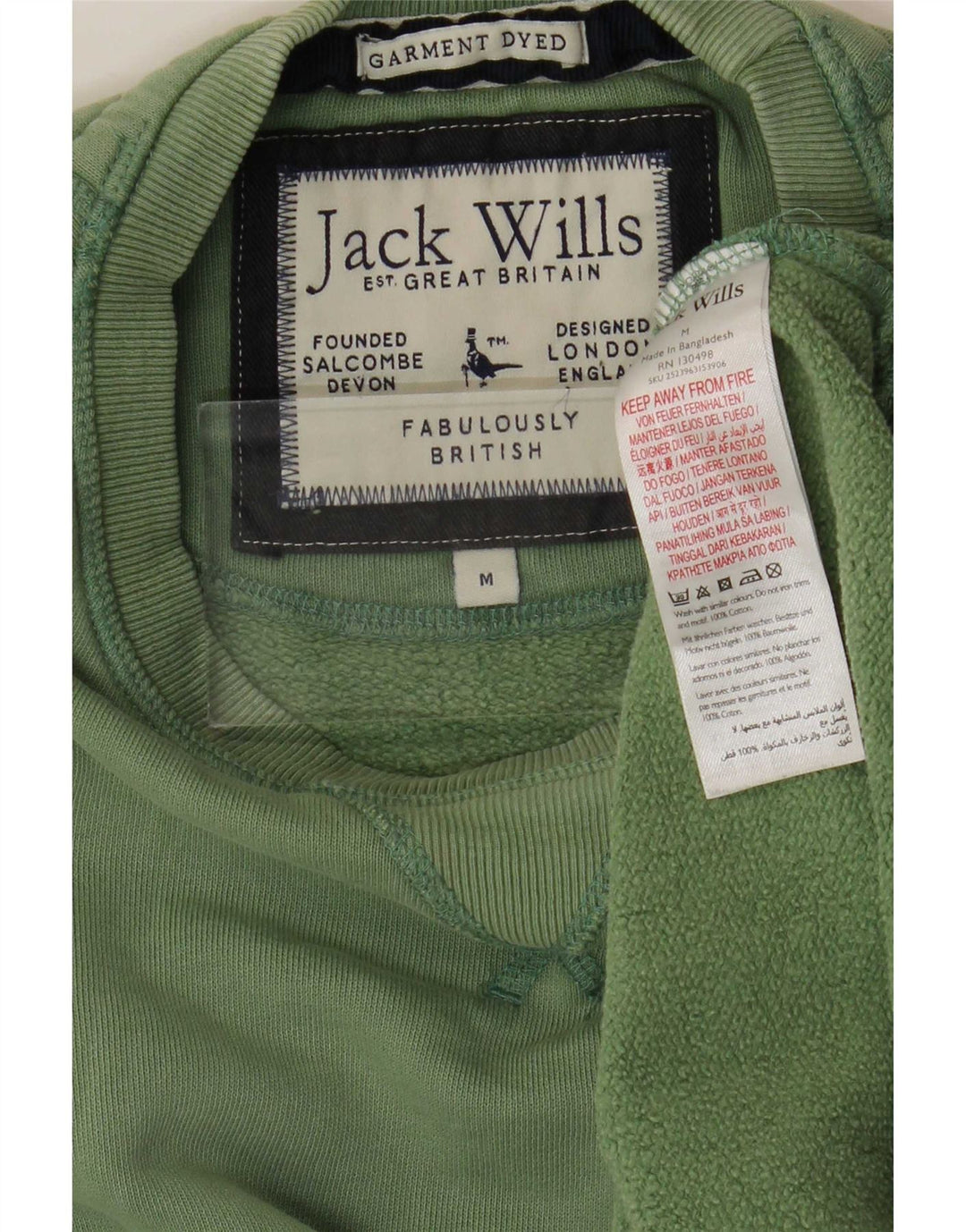 Ανδρικό φούτερ Jack Wills Jumper Μεσαίο πράσινο βαμβακερό