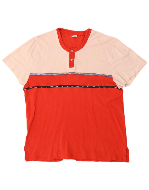 Ανδρικό γραφικό μπλουζάκι FILA Top Medium Red Colourblock