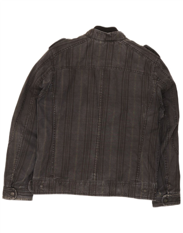 Zara Ανδρικό Τζιν Μπουφάν UK 40 Large Grey Cotton