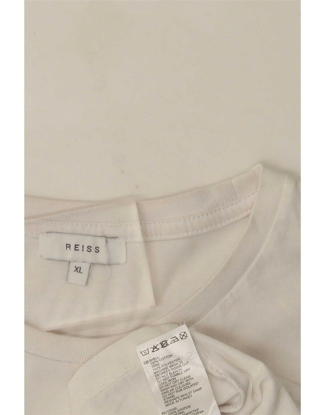 Ανδρικό T-Shirt Reiss Top XL Λευκό βαμβακερό