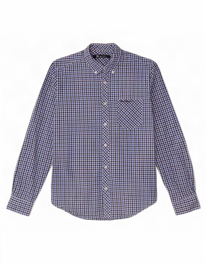 Ανδρικό πουκάμισο Ben Sherman Μικρό Navy Blue Gingham Cotton