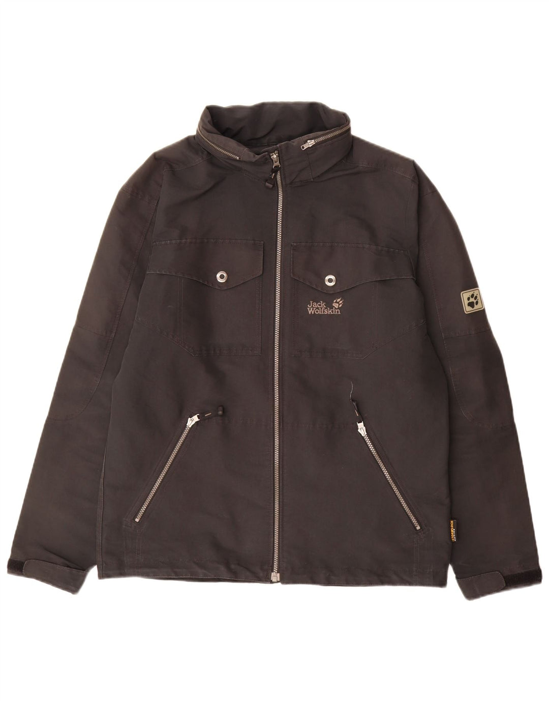 Jack Wolfskin Ανδρικό μπουφάν βροχής με κουκούλα UK 36/38 Μεσαίο μαύρο πολυεστέρα