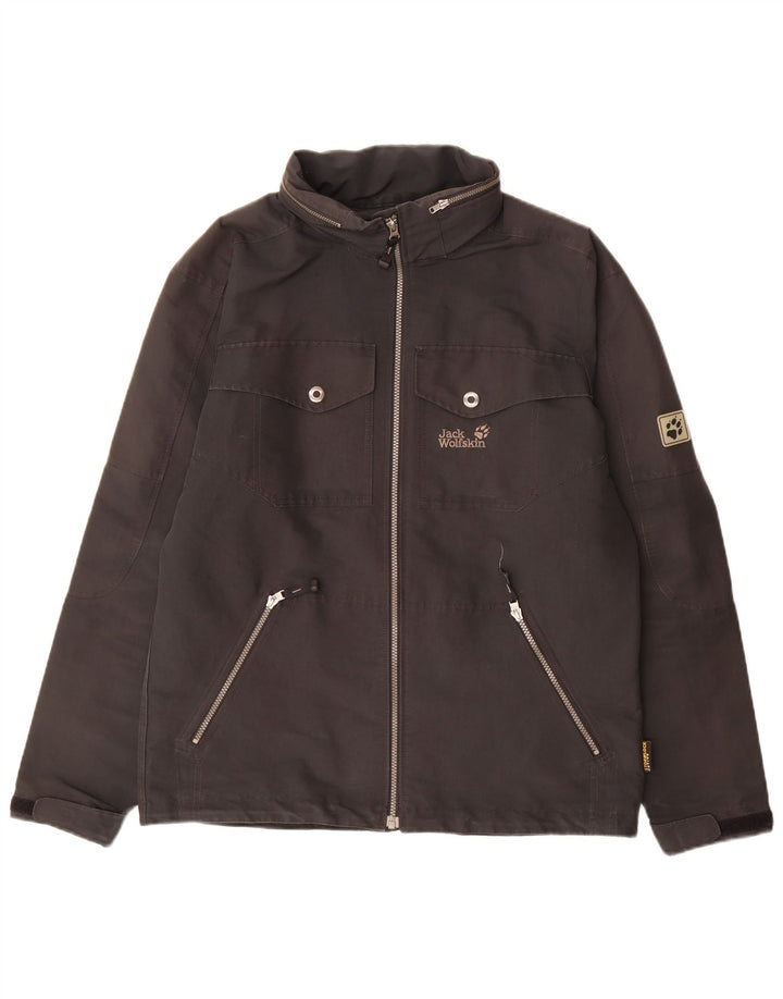 Jack Wolfskin Ανδρικό μπουφάν βροχής με κουκούλα UK 36/38 Μεσαίο μαύρο πολυεστέρα