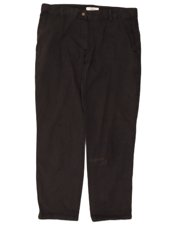 Marks & Spencer Γυναικείο ίσιο παντελόνι Chino UK 14 μεγάλο W34 L27 μαύρο