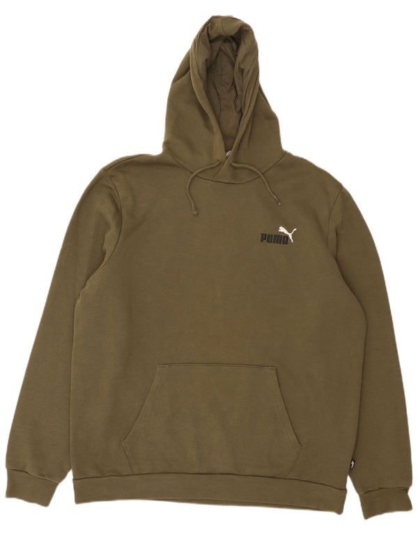 Puma Ανδρικό Hoodie Jumper Μεγάλο Χακί Βαμβακερό