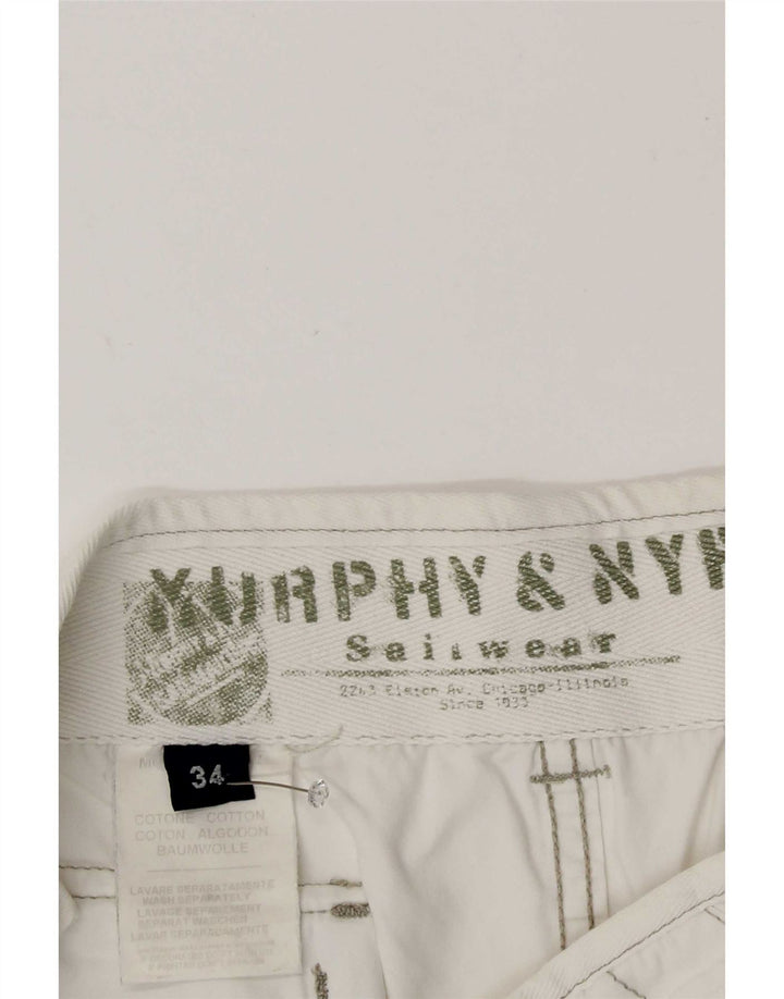 Ανδρικό σορτς Chino Murphy & Nye μεγάλο W34 λευκό βαμβακερό