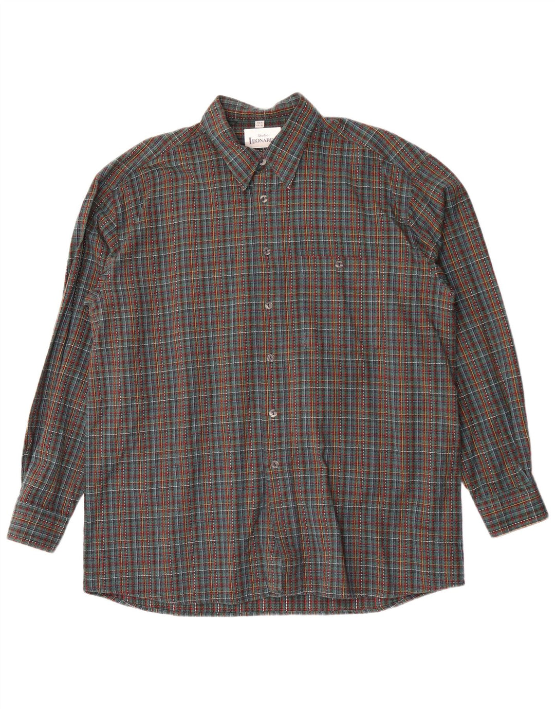 Ανδρικό φανελένιο πουκάμισο Leonardo 44 XL Πράσινο Check