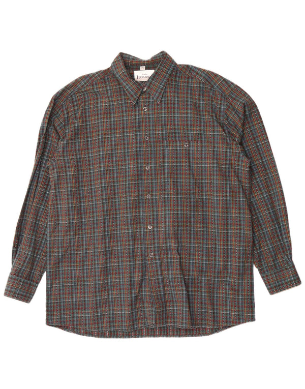 Ανδρικό φανελένιο πουκάμισο Leonardo 44 XL Πράσινο Check