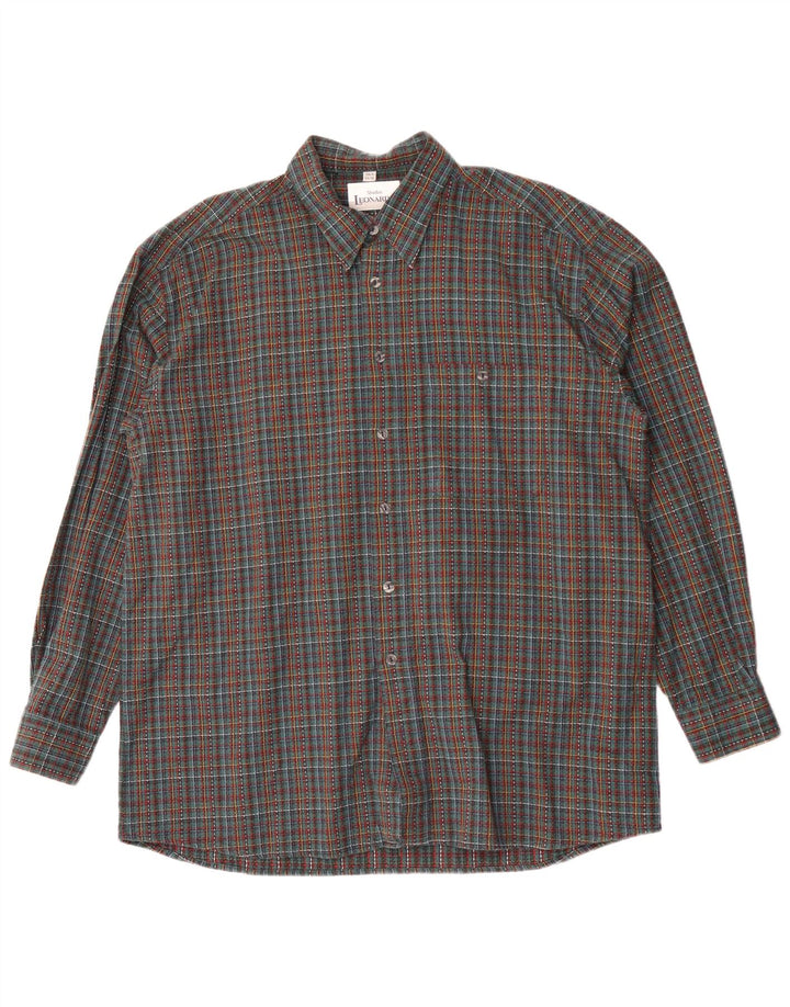Ανδρικό φανελένιο πουκάμισο Leonardo 44 XL Πράσινο Check