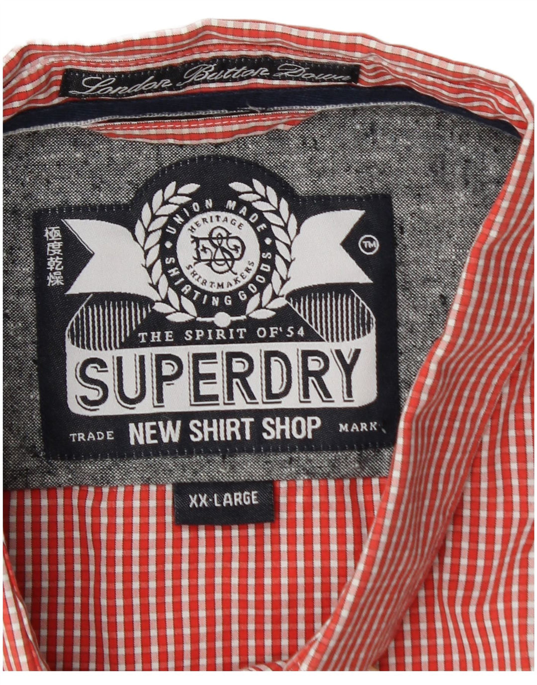 Ανδρικό κοντομάνικο πουκάμισο Superdry 2XL Red Gingham Cotton