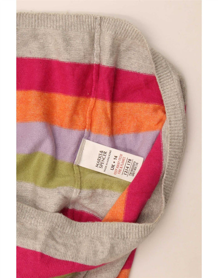 Marks & Spencer Γυναικείο πουλόβερ με λαιμόκοψη με V λαιμόκοψη UK 14 μεγάλο πολύχρωμο
