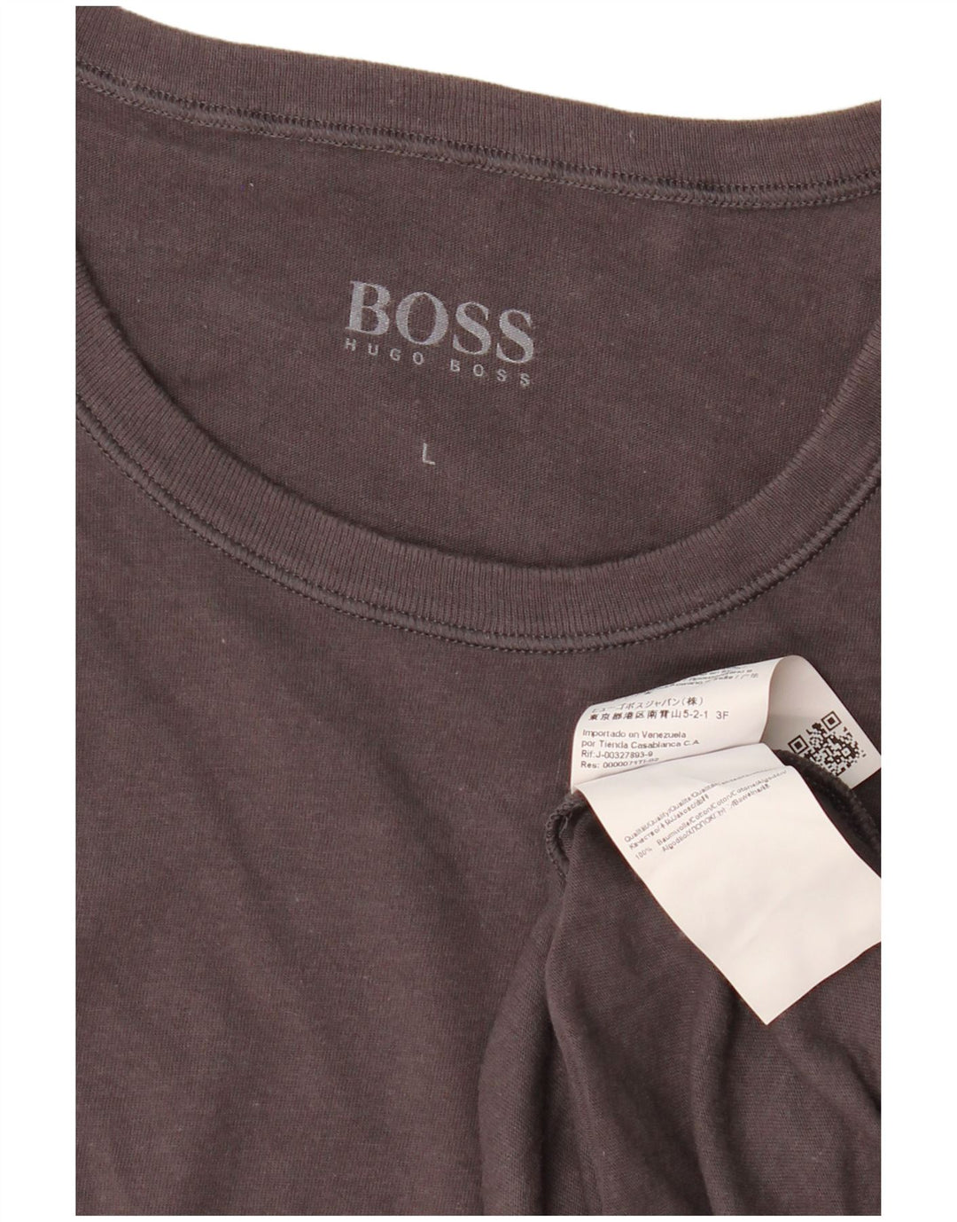 Ανδρικό T-Shirt HUGO BOSS Top μεγάλο γκρι βαμβακερό