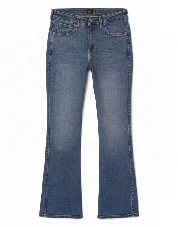 Lee Womens Breese Bootcut Jeans W28 L31 Blue