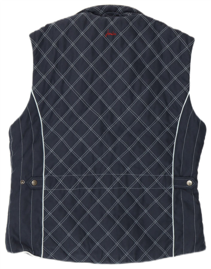 Joules Womens Quilted Gilet UK 16 Large Navy Blue Polyester