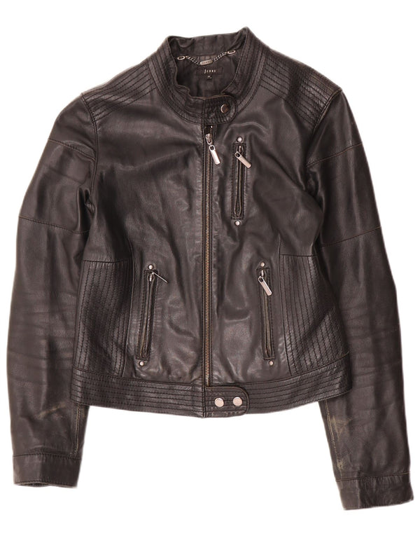Jones Γυναικείο Crop Leather Biker Jacket EU 38 Medium Black Leather