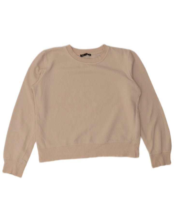 Zara Γυναικεία φούτερ υπερμεγέθης Crop Jumper UK 10 Small White
