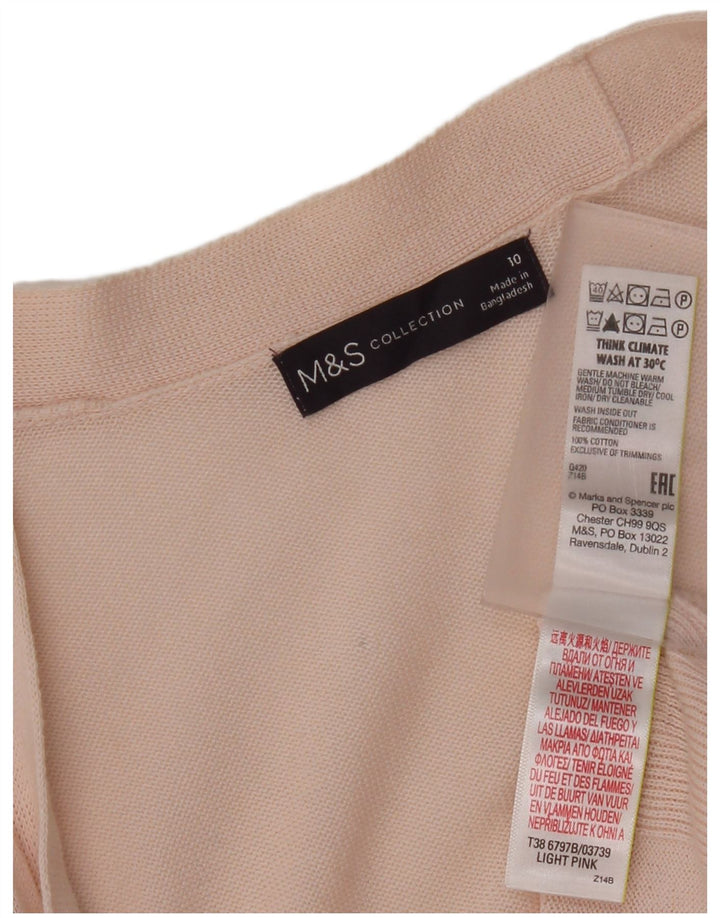 Marks & Spencer Γυναικείο Longline Oversized Ζακέτα πουλόβερ UK 10 Small Pink