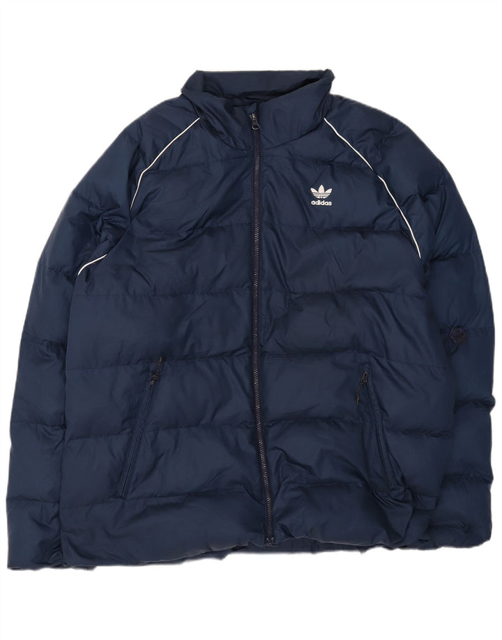 Adidas Ανδρικό μπουφάν με επένδυση UK 42 XL Navy Blue Polyester